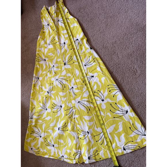 Arket Halter Dress Midi Acid Green White Floral Relaxed Everyday Effortless - Picture 5 of 6